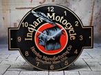 Indian motocycle emaillen klok garage decoratie klokken, Ophalen of Verzenden, Zo goed als nieuw, Gebruiksvoorwerp