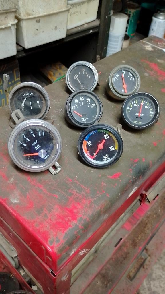 Oliedrukmeters, t, benzinedrukmeters, ampèremeters, Auto-onderdelen, Dashboard en Schakelaars, Oldtimer onderdelen, Overige automerken