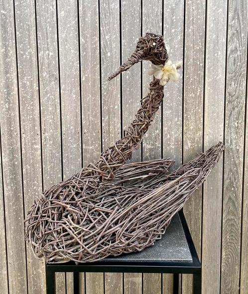 Decoratieve rieten zwaan, Huis en Inrichting, Woonaccessoires | Kransen, Ophalen of Verzenden