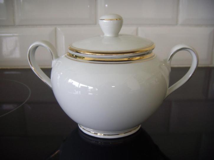 Antieke Kahla suikerpot met gouden randje - perfecte staat, Huis en Inrichting, Keuken | Servies, Zo goed als nieuw, Porselein