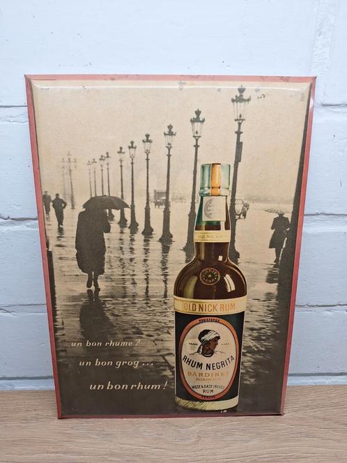 Vintage reclame bord RHUM Negrita 1966, Verzamelen, Merken en Reclamevoorwerpen, Gebruikt, Reclamebord, Ophalen of Verzenden