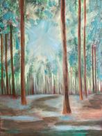 Peinture toile forêt bois arbre paysage cadre schilderij, Antiquités & Art, Enlèvement