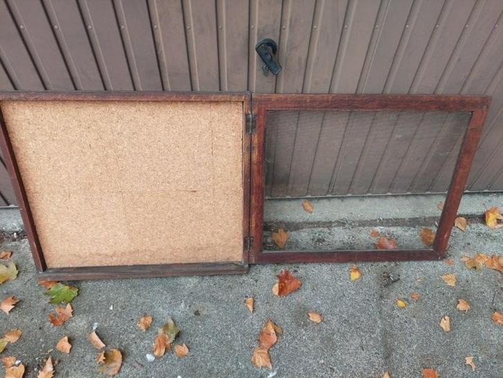 Platte, antieke, vitrine kast, Huis en Inrichting, Kasten | Vitrinekasten, Gebruikt, Minder dan 100 cm, 50 tot 100 cm, Minder dan 25 cm