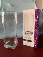 Glazen vierkanten vaas, Huis en Inrichting, Woonaccessoires | Vazen, Ophalen, Zo goed als nieuw