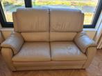 Beige leren zetel, Huis en Inrichting, Zetels | Zetels, Ophalen, Gebruikt, Overige maten, 150 tot 200 cm