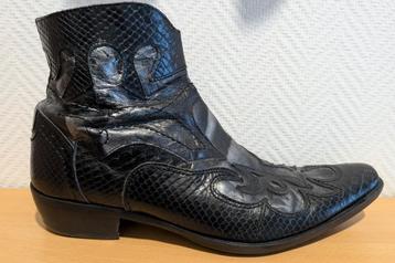 Bottes cowboy véritable cuir souple, style croco, 42 beschikbaar voor biedingen