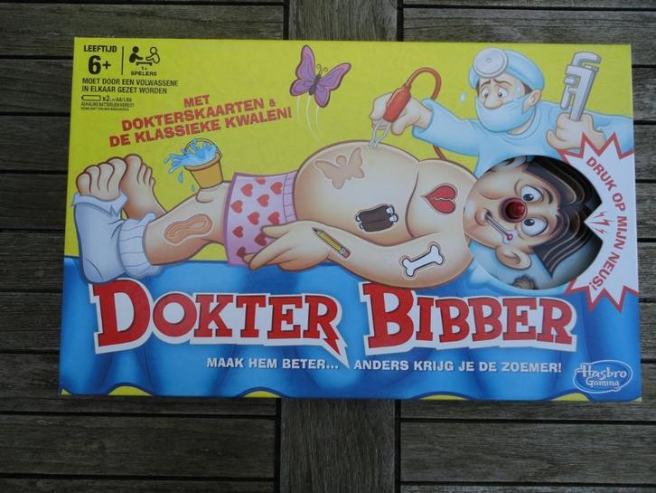 Dokter Bibber (Hasbro), Hobby en Vrije tijd, Gezelschapsspellen | Overige, Gebruikt, Een of twee spelers, Drie of vier spelers