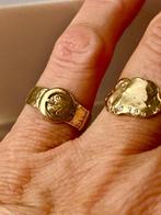 Pinkring goud breed met mooi versieringen, Ophalen of Verzenden, Dame of Heer, Goud, Goud