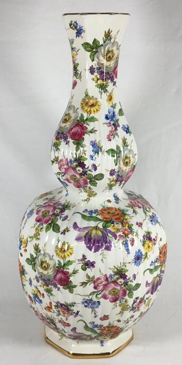 Boch La Louvière Keralux vintage vaas bloemenmotief beschikbaar voor biedingen