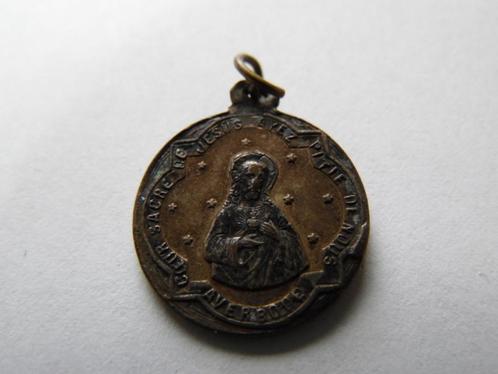 M26 * Antiek Medaille - coeur sacre de Jesus Averbode, Verzamelen, Religie, Christendom | Katholiek, Ophalen of Verzenden