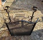 Gietijzeren plaat voor open haard + accessoires, Ophalen, Gebruikt, Inbouwhaard, Houthaard