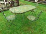 Prachtige smeedijzeren tuinset (4 stoelen en tafel), Tuin en Terras, Ophalen, Nieuw, Loungeset, Overige materialen