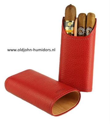 ADORINI SIGARENKOKER LEER WARM ROOD  CAP. 3 SIGAREN    sk04r beschikbaar voor biedingen