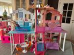 Barbie set met huis, camper, zwembad, scooter, pony, Barbies, Kinderen en Baby's, Ophalen, Gebruikt, Poppenhuis