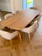 Eiken bootvormig eettafel 220cm, Huis en Inrichting, Tafels | Eettafels, Ophalen, Zo goed als nieuw