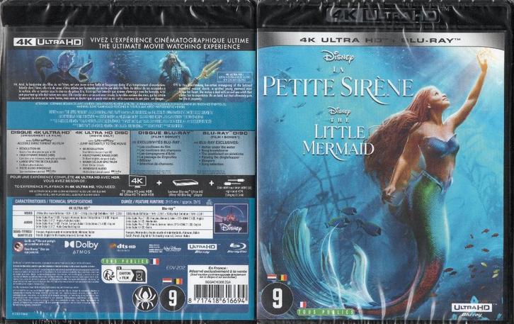little mermaid (4k ultra-hd + blu-ray) nieuw, Cd's en Dvd's, Blu-ray, Nieuw in verpakking, Avontuur, Ophalen of Verzenden