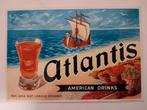 Atlantis, panneau d'affichage en étain 1957, Comme neuf, Enlèvement ou Envoi, Panneau publicitaire