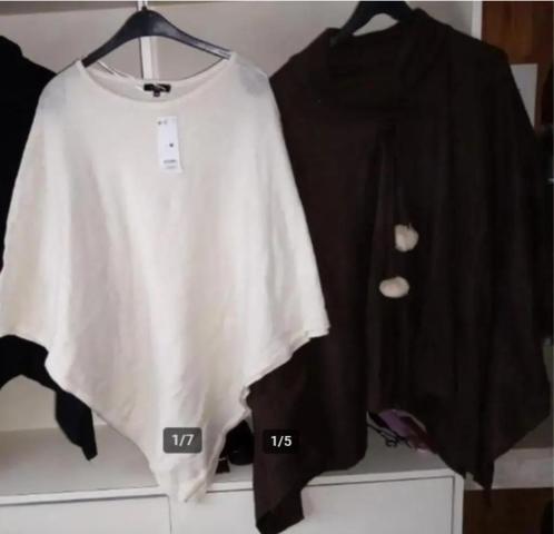 Poncho's - zwart, bruin, wit , paars - L/XL - 7 of 10€/stuk, Kleding | Dames, Truien en Vesten, Gedragen, Ophalen of Verzenden