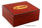 HUMIDOR  "CIGAR LOGO"  M DELUXE - ROZENHOUT sigarenkist  h57, Verzenden, Nieuw, Tabaksdoos of Verpakking