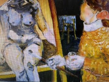 Schilderij Painter en Nude