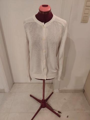 Élégant gilet blanc 100 % pur coton fabriqué en Écosse. T 40 beschikbaar voor biedingen