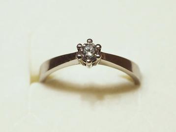 Platina ring met natuurlijke diamant 0,20 karaat SI/G