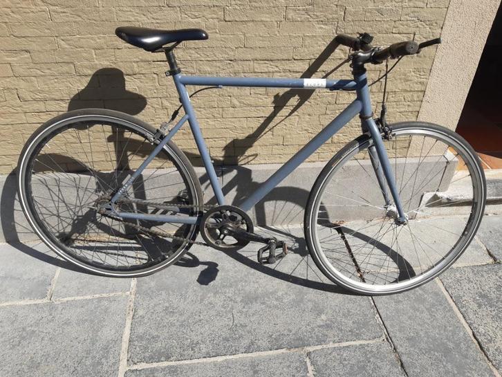 Stadsfiets Single Speed 500 carbonblauw, Fietsen en Brommers, Fietsen | Heren | Herenfietsen, Gebruikt, 57 tot 61 cm, Ophalen of Verzenden