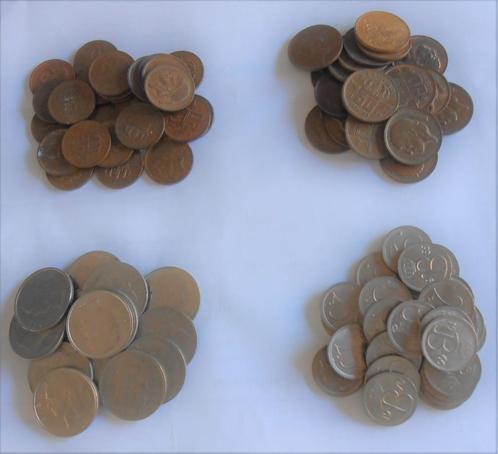 4 partijen van 50 gram - 20-25-50 centimes - 1 Belgische fr, Postzegels en Munten, Munten | Europa | Niet-Euromunten, Losse munt