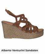 sandaaltjes Alberto Venturini maat 38, Kleding | Dames, Schoenen, Bruin, Zo goed als nieuw, Sandalen of Muiltjes, Ophalen of Verzenden