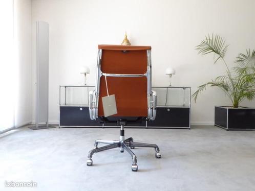 Chaise de Bureau en Cuir Pleine Fleur Cognac, Accoudoirs et, Huis en Inrichting, Bureaustoelen, Zo goed als nieuw, Bureaustoel