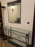 Metaal & glas Halmeubel - sidetable, Huis en Inrichting, Ophalen, 100 tot 150 cm, Minder dan 25 cm, Overige vormen