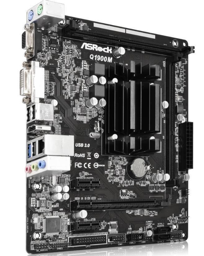 ASRock Q1900M onboard Quad-Core CPU, Computers en Software, Moederborden, Zo goed als nieuw, Intel, DDR3, Ophalen of Verzenden