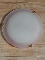 Plafonnier /applique murale en verre "opaline" veines roses, Ophalen of Verzenden, Zo goed als nieuw, Glas