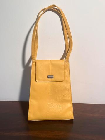 Gele lederen schoudertas  Laurent David beschikbaar voor biedingen