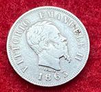 Italiaanse munt 50 Centesimi Vittorio Emanuele II 1863 M BN, Antiek en Kunst, Antiek | Zilver en Goud, Ophalen of Verzenden, Zilver