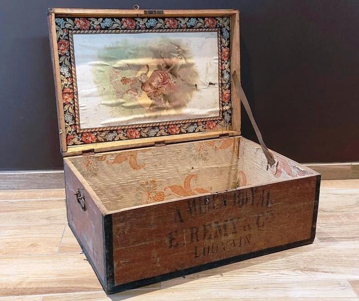 Voormalige grote zetmeelkist E.Remy & Cie, Antiek en Kunst, Curiosa en Brocante, Ophalen