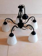 Mooie plafondlamp met 5 glazen kappen, Ophalen, Zo goed als nieuw, Glas