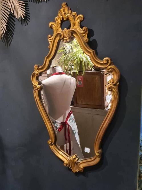 Antieke gouden spiegel in hout, Antiek en Kunst, Antiek | Spiegels, Ophalen