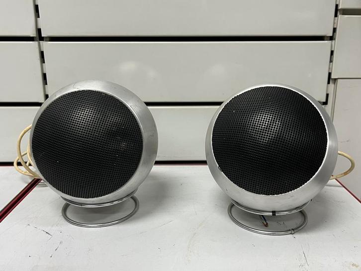 Haut-parleurs vintage Hi-Fi design alu style Space Age 70s, TV, Hi-fi & Vidéo, Enceintes, Utilisé, Enlèvement