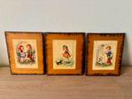 3 Vintage kadertjes in hout, Enlèvement ou Envoi
