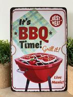 Bbq time metalen wandplaat, Ophalen of Verzenden, Nieuw, Reclamebord