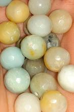 lot kralen 38 amazoniet rond en facet mix 8-9mm, Enlèvement ou Envoi, Neuf, Perle