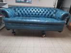 Chesterfield, Huis en Inrichting, Zetels | Zetels, Rechte bank, Gebruikt, Leer, Ophalen