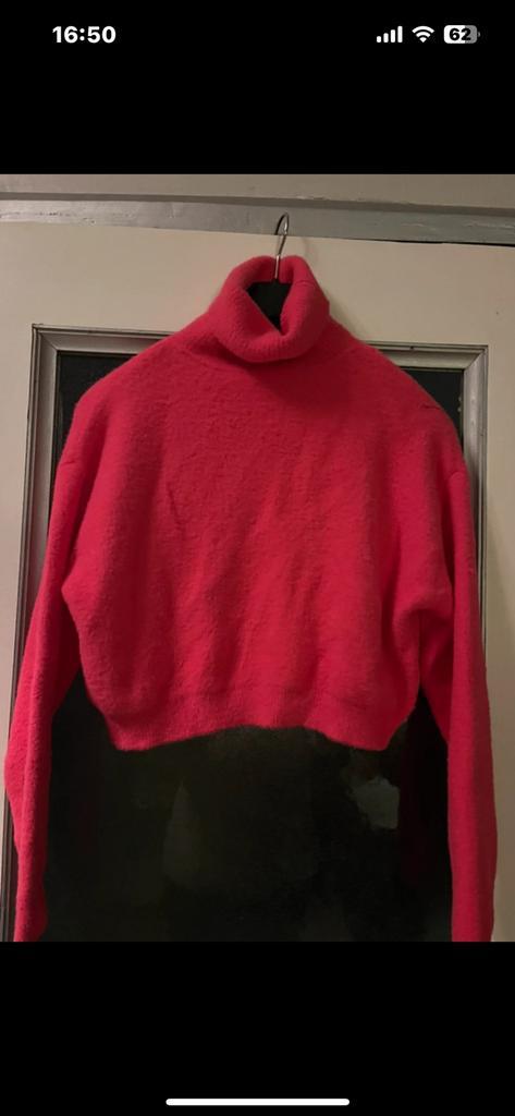 Pull col roulé rose fluo Zara, taille S Zara, Kleding | Dames, Truien en Vesten, Zo goed als nieuw, Roze, Ophalen of Verzenden