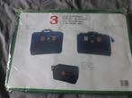 Set van 3 stuks groene reisset, koffer, tas, reisetui, Ophalen of Verzenden, Nieuw, Groen