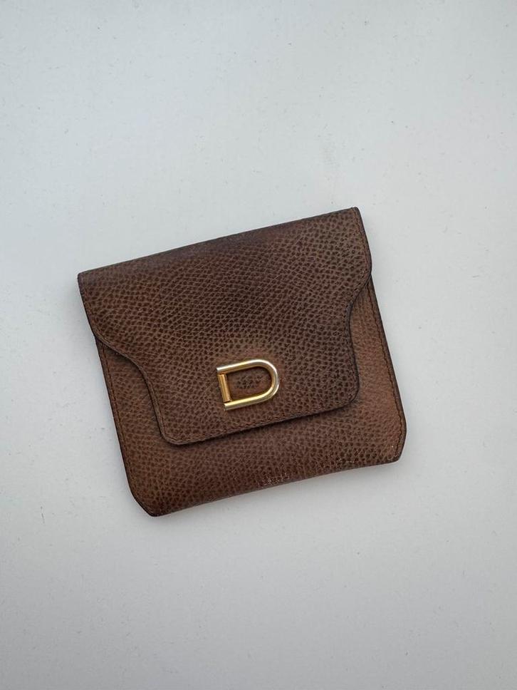 Delvaux vintage portemonnee – bruin leder, Handtassen en Accessoires, Portemonnees, Zo goed als nieuw, Bruin, Leder, Ophalen of Verzenden