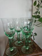 6x Vintage wijnglazen groen glas retro lambert bormioli?, Ophalen of Verzenden, Zo goed als nieuw
