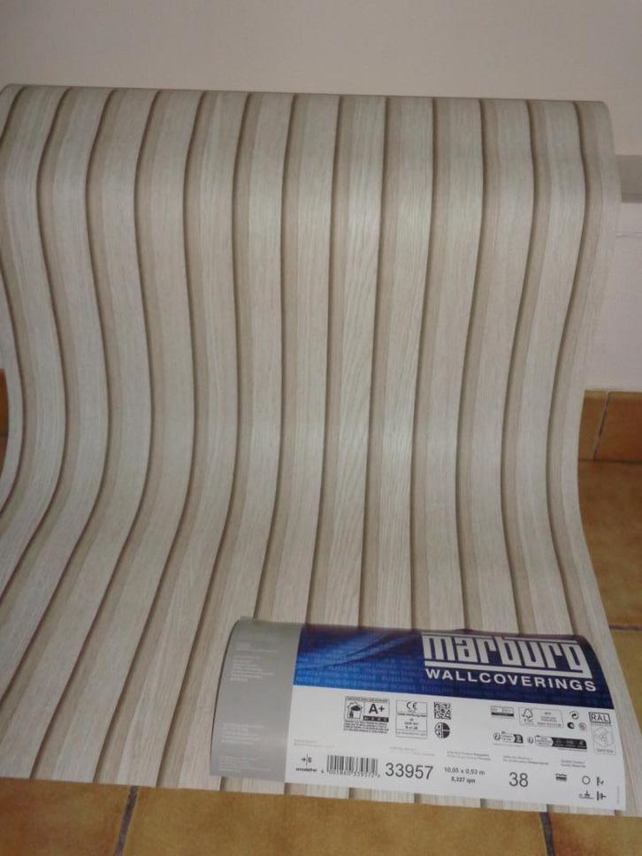 Papier peint intissé : Reste d'un rouleau : 5,00m x 53cm, Huis en Inrichting, Stoffering | Behang, Beige, Bruin, minder dan 10 m²