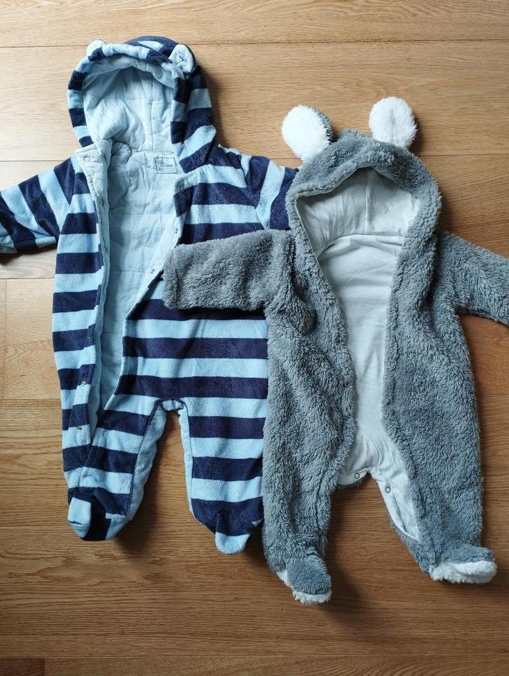 Set van 2 winterjumpsuits van 3 tot 6 maanden, Kinderen en Baby's, Babykleding | Maat 68, Gebruikt, Jongetje of Meisje, Jasje