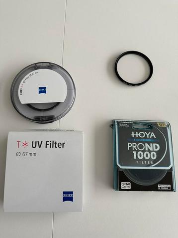 Zeiss en Hoya UV filters en ND 67mm